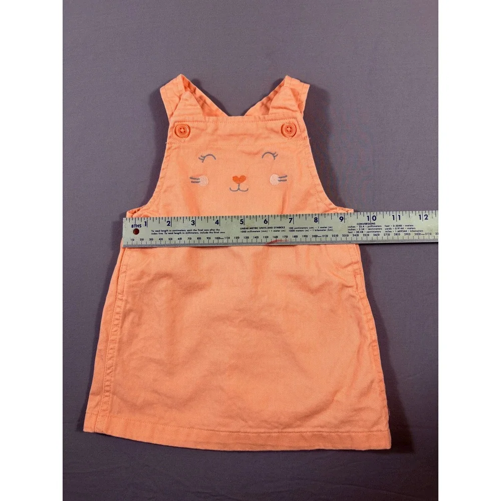 Just One You by Carters Baby Girl Peach Orange Cat Face Jumper Dress 6M
